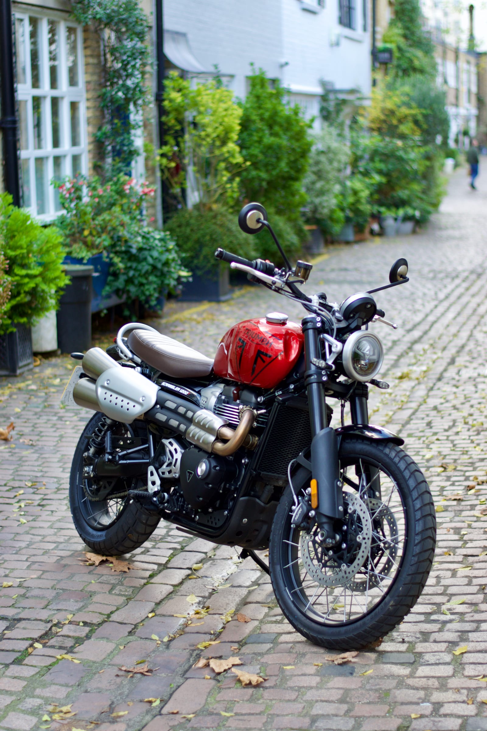 Triumph Scrambler 1200 X on London mews